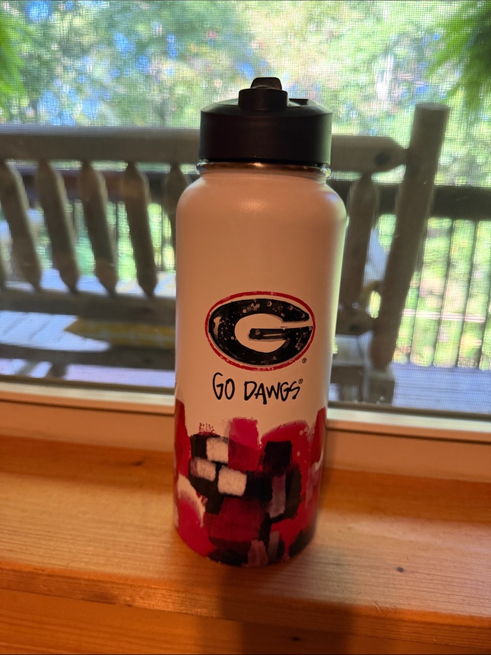 Georgia Logo Red & White Insulated Water Bottle - Go Dawgs